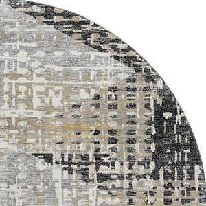 HomeRoots 8' x 10' Stylish Black and Gray Geometric Washable Area Rug with UV Protection for Busy Homes 718374