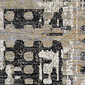 HomeRoots 9' X 12' Modern Black & Gray Geometric Washable Area Rug with UV Protection, Stain Resistant Design 718375