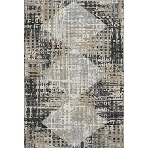 HomeRoots 10' X 14' Stylish Black and Gray Geometric Area Rug - Washable, UV Resistant, Family-Friendly Design 718376