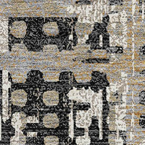 HomeRoots 10' X 14' Stylish Black and Gray Geometric Area Rug - Washable, UV Resistant, Family-Friendly Design 718376