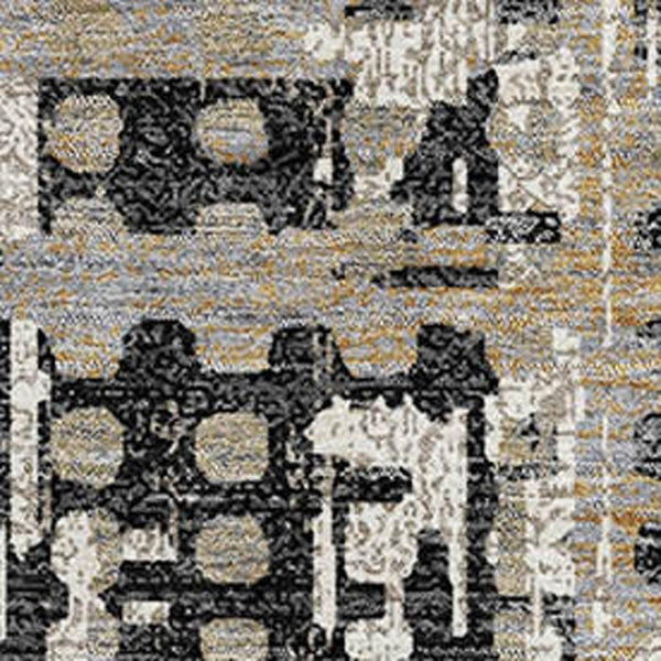 HomeRoots 10' X 14' Stylish Black and Gray Geometric Area Rug - Washable, UV Resistant, Family-Friendly Design 718376
