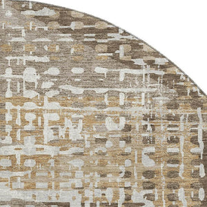 HomeRoots 8' X 10' Brown and Beige Geometric Area Rug - Washable, UV Protected, Stylish & Durable for Your Home 718380