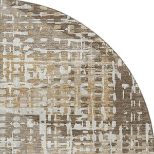 HomeRoots 8' X 10' Brown and Beige Geometric Area Rug - Washable, UV Protected, Stylish & Durable for Your Home 718380