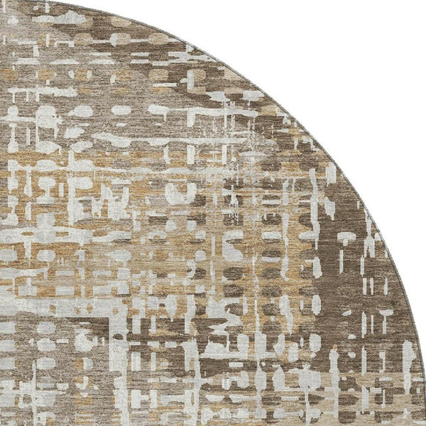 HomeRoots 8' X 10' Brown and Beige Geometric Area Rug - Washable, UV Protected, Stylish & Durable for Your Home 718380