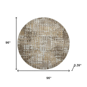 HomeRoots 8' X 10' Brown and Beige Geometric Area Rug - Washable, UV Protected, Stylish & Durable for Your Home 718380