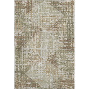 HomeRoots 10' X 14' Fern Green Geometric Area Rug - Washable, UV Protected, Durable for Living Spaces & Patios 718388