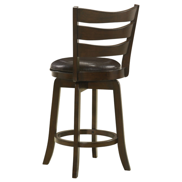 English Elm Fenster Dark Brown Swivel Bar Chair - Elegant Slat-Back Design, Comfortable Foam-Padded Seat, Durable Wood B062P299937