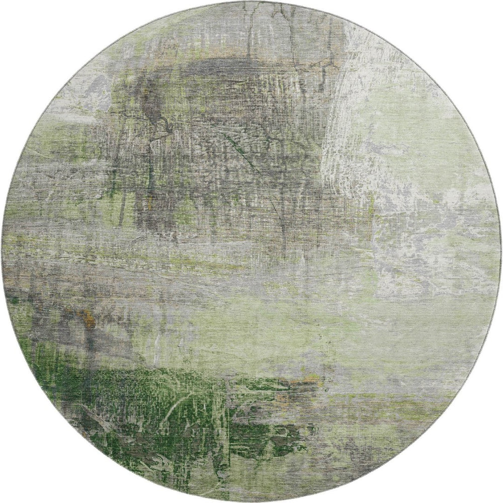 HomeRoots 8' X 10' Sage And Ivory Abstract Area Rug - Durable, Washable, UV-Protected for High-Traffic Homes 718404