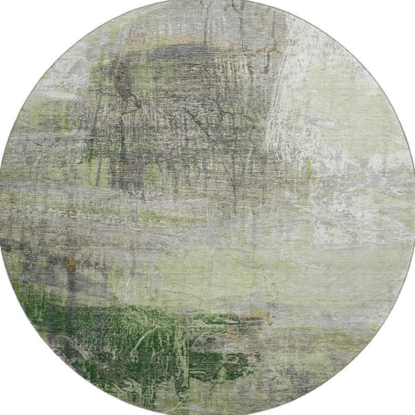 HomeRoots 8' X 10' Sage And Ivory Abstract Area Rug - Durable, Washable, UV-Protected for High-Traffic Homes 718404