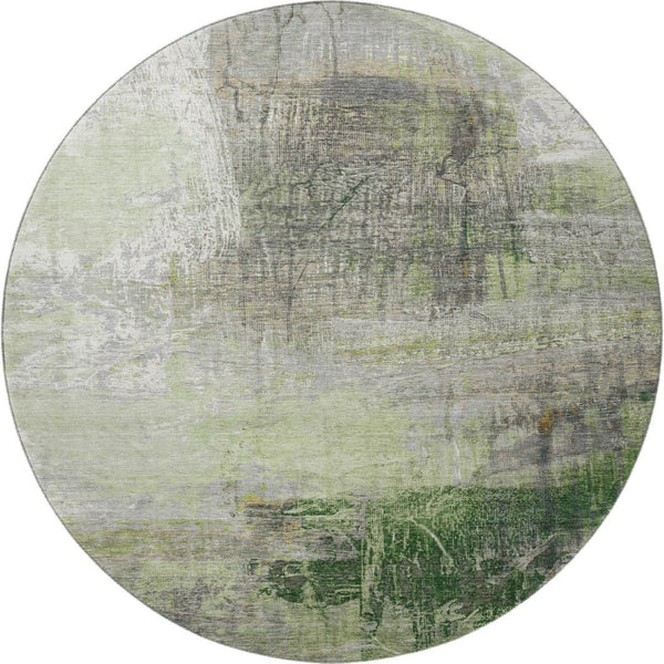 HomeRoots 8' X 10' Sage And Ivory Abstract Area Rug - Durable, Washable, UV-Protected for High-Traffic Homes 718404