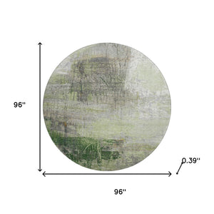 HomeRoots 8' X 10' Sage And Ivory Abstract Area Rug - Durable, Washable, UV-Protected for High-Traffic Homes 718404