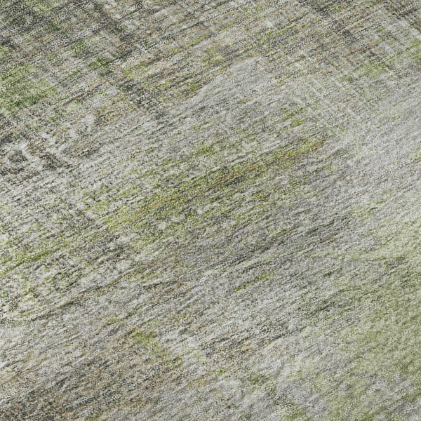 HomeRoots 9' X 12' Sage and Ivory Abstract Washable Area Rug – Durable, Stain-Resistant with UV Protection! 718405