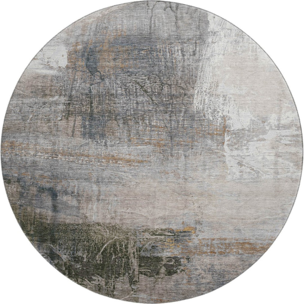 HomeRoots 8' X 10' Stylish Light Taupe & Gray Abstract Washable Area Rug with UV Protection for Homes 718410