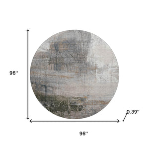 HomeRoots 8' X 10' Stylish Light Taupe & Gray Abstract Washable Area Rug with UV Protection for Homes 718410