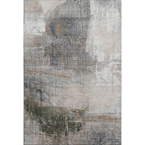 HomeRoots 10' X 14' Washable Light Taupe & Gray Abstract Area Rug with UV Protection for Busy Households 718412