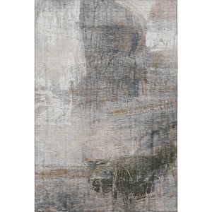 HomeRoots 10' X 14' Washable Light Taupe & Gray Abstract Area Rug with UV Protection for Busy Households 718412