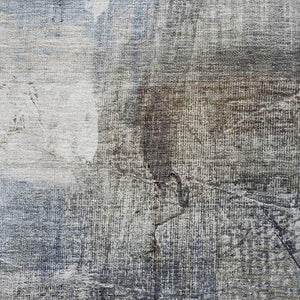 HomeRoots 5' x 8' Sky Blue & Gray Abstract Area Rug - Washable, UV-Protected, Durable for Homes with Kids & Pets 718414