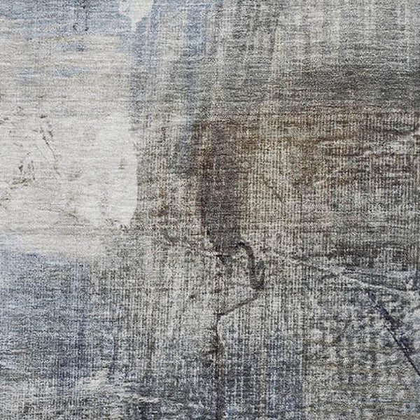 HomeRoots 5' x 8' Sky Blue & Gray Abstract Area Rug - Washable, UV-Protected, Durable for Homes with Kids & Pets 718414