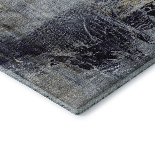 HomeRoots 5' x 8' Sky Blue & Gray Abstract Area Rug - Washable, UV-Protected, Durable for Homes with Kids & Pets 718414