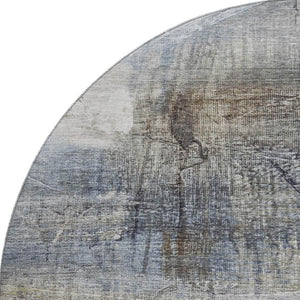 HomeRoots 8' X 10' Sky Blue and Gray Abstract Area Rug - Durable, Washable, UV Protected for Modern Spaces 718416