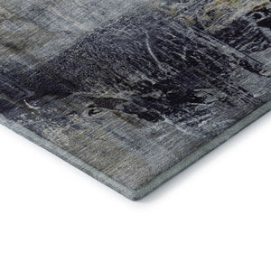 HomeRoots 8' X 10' Sky Blue and Gray Abstract Area Rug - Durable, Washable, UV Protected for Modern Spaces 718416