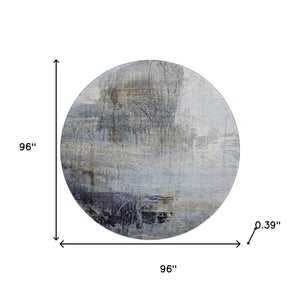 HomeRoots 8' X 10' Sky Blue and Gray Abstract Area Rug - Durable, Washable, UV Protected for Modern Spaces 718416