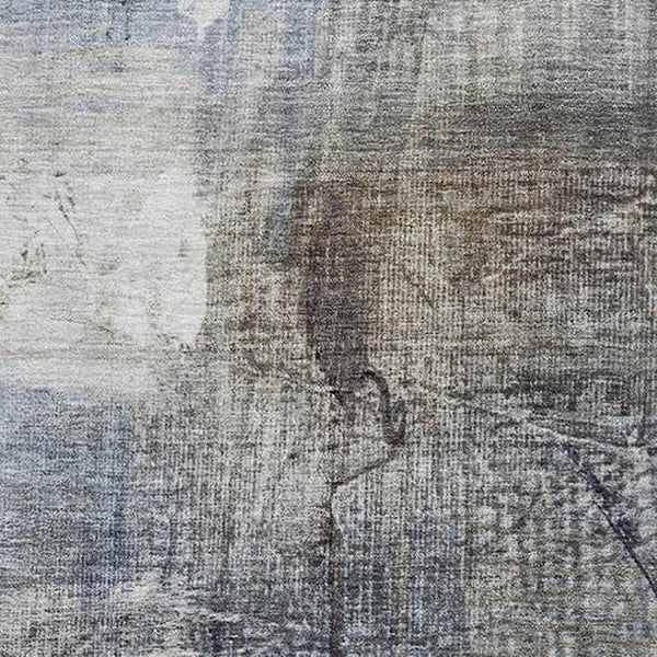 HomeRoots 10' Sky Blue and Gray Abstract Area Rug - Washable, UV Protection, Durable & Easy-Care Design 718418