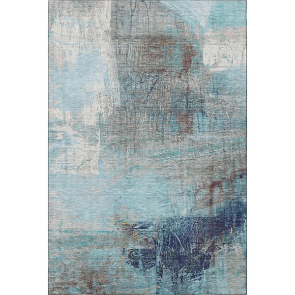 HomeRoots 10' Teal and Ivory Abstract Area Rug – Washable, UV Protected, Durable Design for Busy Homes 718424