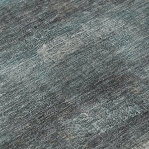 HomeRoots 5' X 8' Blue and Ivory Abstract Area Rug - Washable, UV-Protected, Durable for High-Traffic Spaces 718426