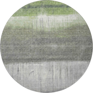 HomeRoots 8' X 10' Stylish Fern Green and Gray Abstract Washable Area Rug with UV Protection for High-Traffic Spaces 718434
