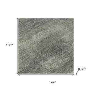 HomeRoots 10' X 14' Fern Green & Gray Abstract Area Rug - Washable, UV-Protected, Stain-Resistant & Stylish! 718436