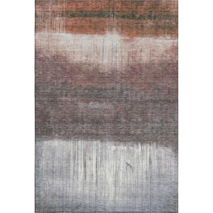 HomeRoots 5' X 8' Stylish Rust and Ivory Abstract Washable Area Rug with UV Protection for High-Traffic Spaces 718438