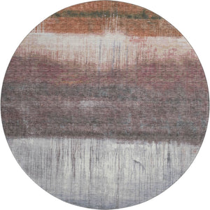 HomeRoots 8' X 10' Abstract Washable Area Rug in Rust and Ivory - UV Protected, Stain-Resistant, Durable Design 718440