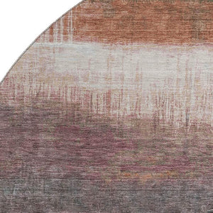 HomeRoots 8' X 10' Abstract Washable Area Rug in Rust and Ivory - UV Protected, Stain-Resistant, Durable Design 718440