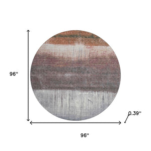 HomeRoots 8' X 10' Abstract Washable Area Rug in Rust and Ivory - UV Protected, Stain-Resistant, Durable Design 718440