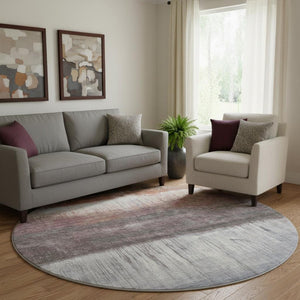 HomeRoots 8' X 10' Abstract Washable Area Rug in Rust and Ivory - UV Protected, Stain-Resistant, Durable Design 718440