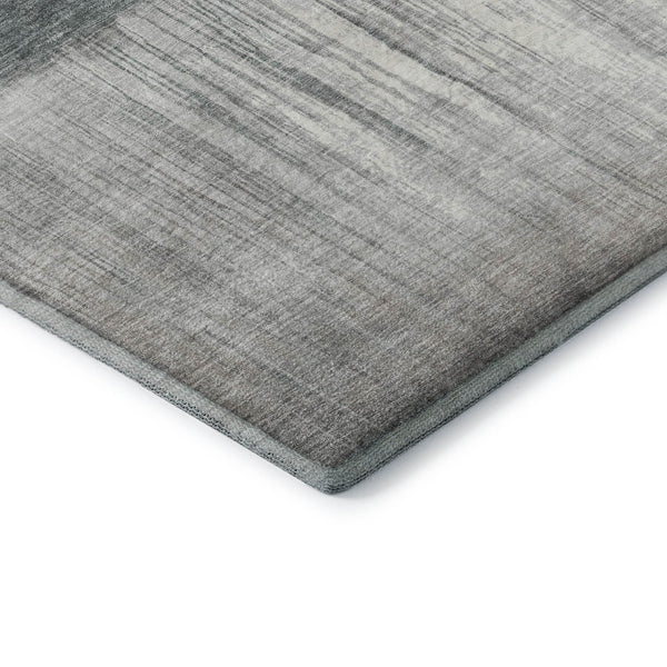 HomeRoots 5' X 8' Teal and Gray Abstract Area Rug - Washable, UV-Protected, Non-Slip for Modern Living Spaces 718444