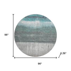 HomeRoots 8' X 10' Stylish Teal & Gray Washable Area Rug with UV Protection - Perfect for Busy Homes & Pets 718446