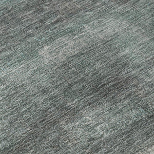 HomeRoots 9' X 12' Teal and Gray Abstract Area Rug - Washable, Stain-Resistant, UV-Protected for Modern Homes 718447