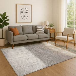 HomeRoots 5' X 8' Abstract Taupe And Ivory Washable Area Rug – UV Protected, Durable, Stylish, and Easy Care 718450