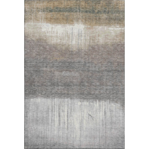 HomeRoots 5' X 8' Abstract Taupe And Ivory Washable Area Rug – UV Protected, Durable, Stylish, and Easy Care 718450