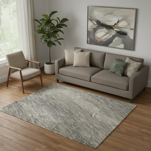 HomeRoots 8' Taupe and Ivory Abstract Washable Round Rug – Stylish, Durable, UV-Protected for High-Traffic Areas 718451