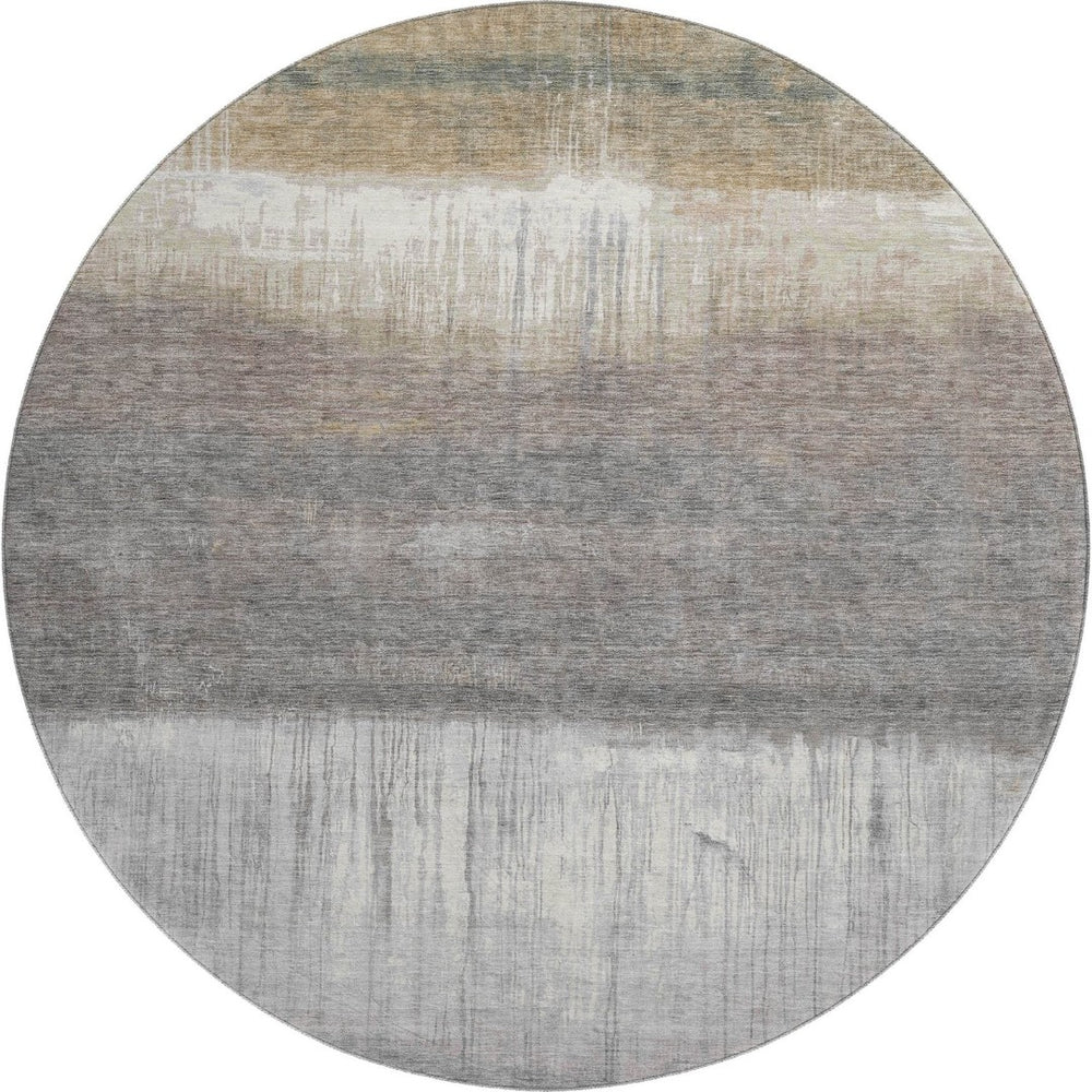 HomeRoots 8' X 10' Washable Taupe & Ivory Abstract Area Rug with UV Protection for Modern Living Spaces 718452