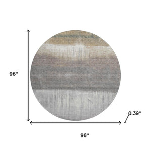 HomeRoots 8' X 10' Washable Taupe & Ivory Abstract Area Rug with UV Protection for Modern Living Spaces 718452