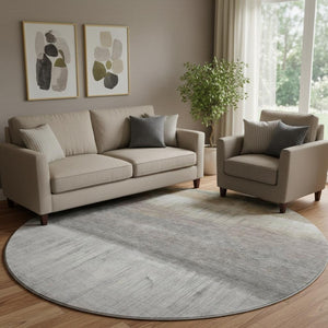 HomeRoots 8' X 10' Washable Taupe & Ivory Abstract Area Rug with UV Protection for Modern Living Spaces 718452