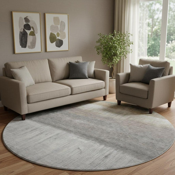 HomeRoots 8' X 10' Washable Taupe & Ivory Abstract Area Rug with UV Protection for Modern Living Spaces 718452