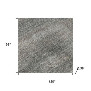 HomeRoots 9' X 12' Abstract Taupe & Ivory Washable Area Rug - Stylish, Durable, UV Protected for Modern Homes 718453