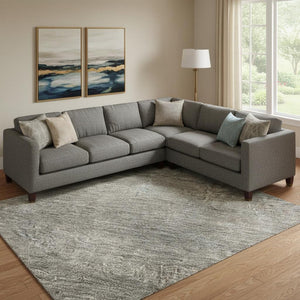 HomeRoots 10' X 14' Taupe and Ivory Abstract Area Rug - Machine Washable, UV Protected & Stain Resistant Design 718454