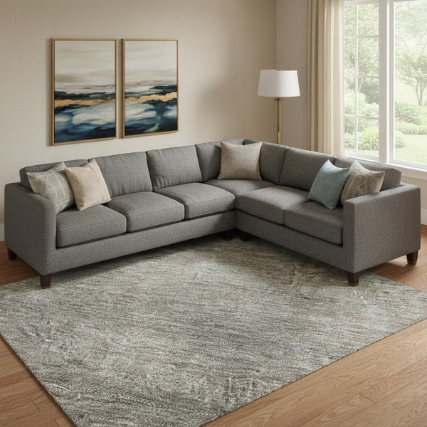 HomeRoots 10' X 14' Taupe and Ivory Abstract Area Rug - Machine Washable, UV Protected & Stain Resistant Design 718454
