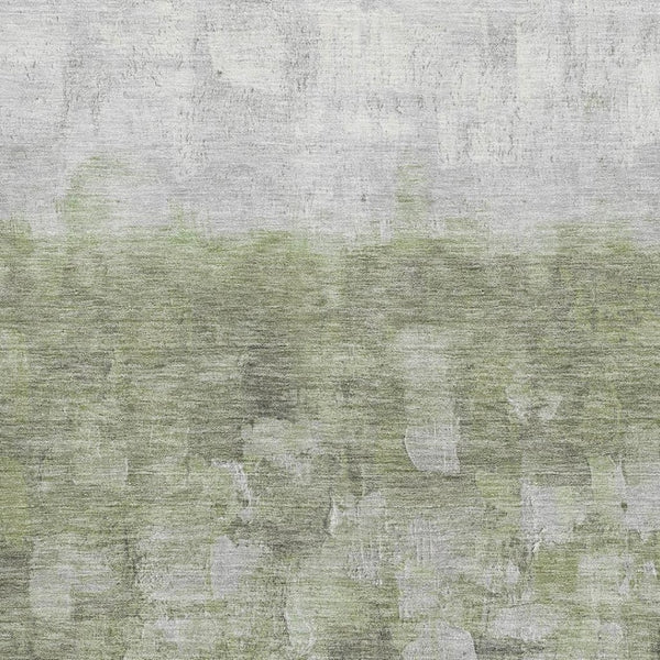 HomeRoots 5' X 8' Fern Green & Silver Abstract Area Rug - Washable, Stain Resistant, UV Protected for Families 718456